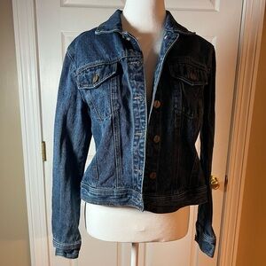 Jones New York Womens Medium Indigo Denim Button Jacket Fall Trends